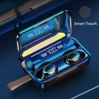 Wireless Earphone Bluetooth V5.0 F9 Tws Bluetooth Earphone LED Digital Display Touch with 1200mAh Power Bank Headset Microphone